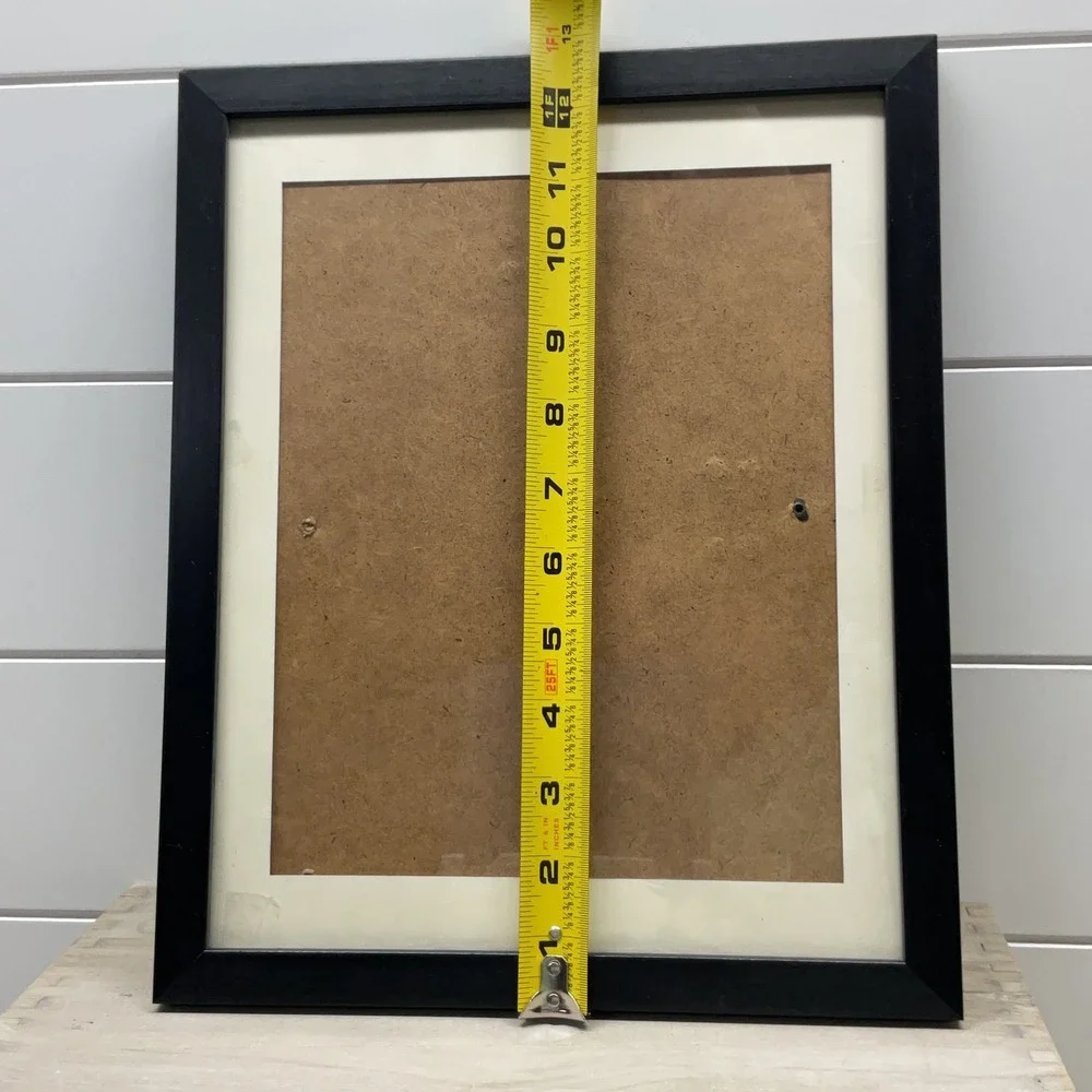 Modern Black Wood Picture Frame with White Mat 10.5x12.5 Tabletop Wall Mount